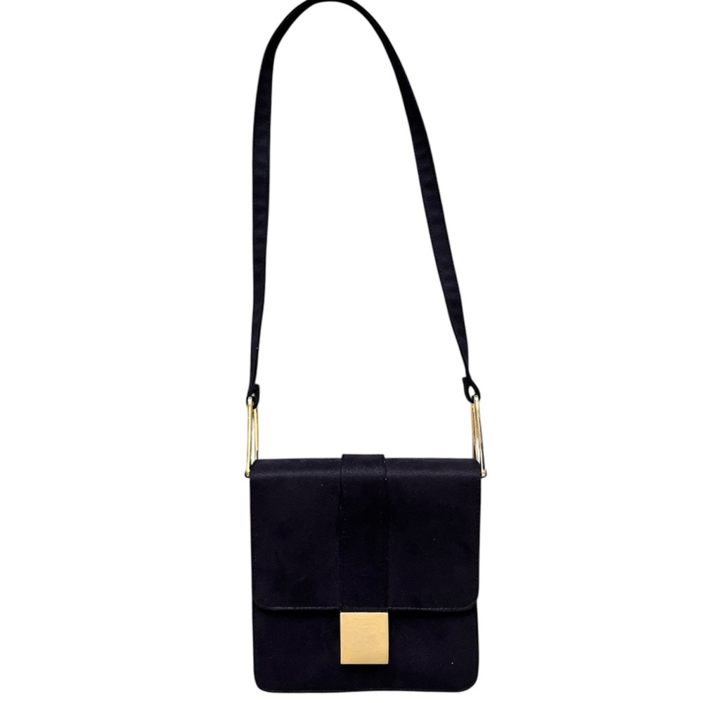 Jeanne Lottie Vintage Black Faux Suede Crossbody Capture the 90s Mini